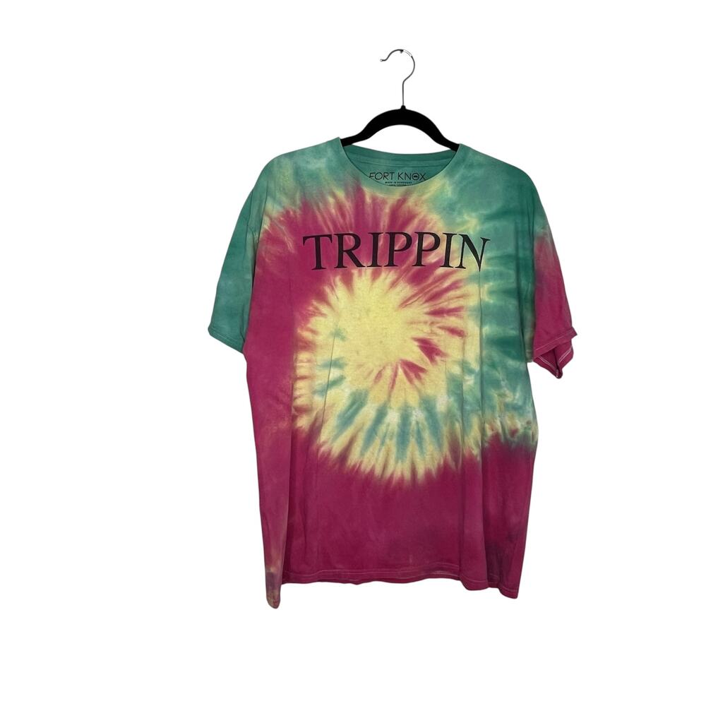 Fort Knox Tie Dye "Trippin" Graphic Tee Short Sleeve Shirt Size XL